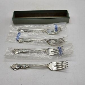 International Silverplate Salad Forks Orleans Lot Of 4